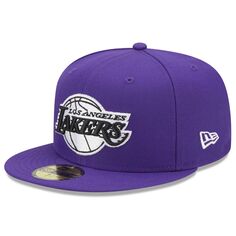 Мужская бейсболка New Era Purple Los Angeles Lakers 2022/23 City Edition с альтернативным логотипом 59FIFTY.