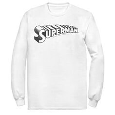Мужская черно-белая футболка с логотипом DC Comics Superman и надписью на груди
