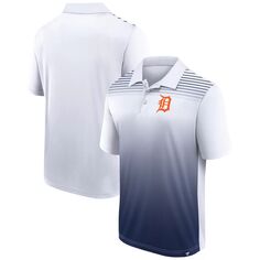 Мужская футболка-поло Fanatics с брендингом белого/темно-синего цвета Detroit Tigers Sandlot