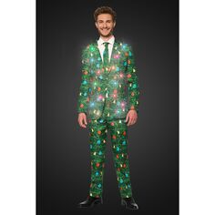 Мужской костюм Suitmeister с подсветкой в ​​виде рождественской зеленой елки