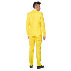 Мужской костюм Suitmeister Slim-Fit, однотонный желтый комплект из костюма и галстука