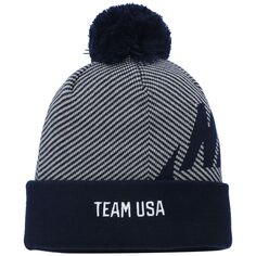 Мужская вязаная шапка с манжетами и помпоном Nike Team USA Futura темно-серого цвета