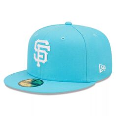 Мужская облегающая шляпа New Era Blue San Francisco Giants Vice Highlighter Logo 59FIFTY