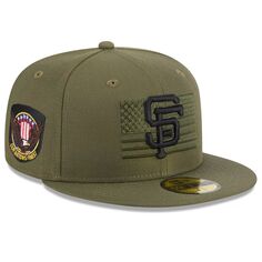 Мужская облегающая кепка New Era Green San Francisco Giants 2023, посвященная Дню вооруженных сил 59FIFTY