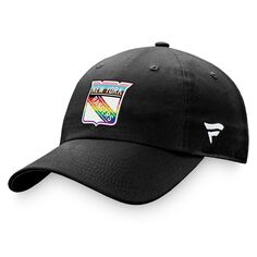 Мужская регулируемая кепка с логотипом команды Fanatics черного цвета New York Rangers Pride