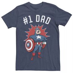 Мужская футболка Marvel Father&apos;s Day #1 с портретом папы Капитана Америки