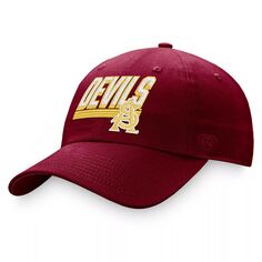 Мужская регулируемая шляпа Top of the World бордового цвета штата Аризона Sun Devils Slice
