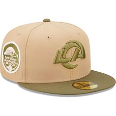 Мужская шляпа New Era Tan/Olive Los Angeles Rams SoFi Stadium Saguaro 59FIFTY