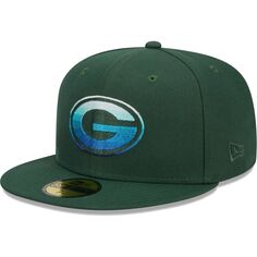 Мужская приталенная шляпа New Era Green Green Bay Packers Gradient 59FIFTY