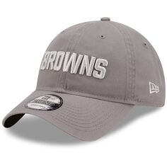 Мужская регулируемая шляпа New Era Grey Cleveland Browns Core Classic 2.0 9TWENTY