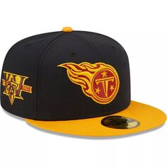 Мужская облегающая шляпа New Era темно-синего/золотого цвета Tennessee Titans 15th Anniversary 59FIFTY