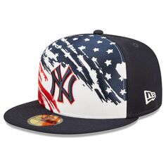 Мужская бейсболка New Era Navy New York Yankees, 2022 г., 4 июля, на поле 59FIFTY, облегающая шляпа