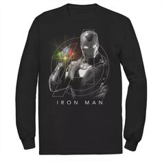 Мужская футболка с портретом и логотипом Marvel Avengers Endgame со светящимися камнями