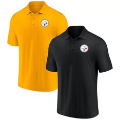 Мужской комплект из 2 футболок-поло с логотипом Fanatics черного/золотого цвета «Питтсбург Стилерс» для дома и на выезде