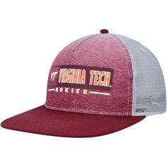 Мужская кепка Colosseum темно-бордовая/серая Virginia Tech Hokies Snapback