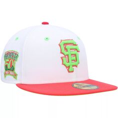 Мужская облегающая шляпа New Era White/Coral San Francisco Giants 50th Anniversary Strawberry Lolli 59FIFTY