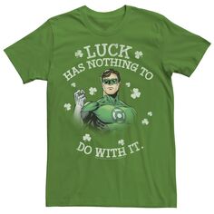 Мужская футболка DC Comics «День Святого Патрика» с зеленым фонарем «Luck Has Nothing» Licensed Character