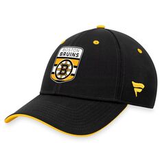 Черная мужская гибкая кепка с логотипом Fanatics Boston Bruins драфта НХЛ 2023