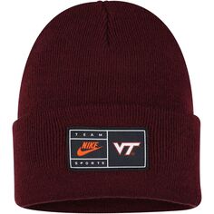 Мужская универсальная вязаная шапка с манжетами Nike Maroon Virginia Tech Hokies