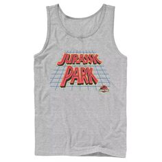 Мужская майка с логотипом «Парк Юрского периода» и наклонной сеткой в ​​стиле ретро Jurassic Park