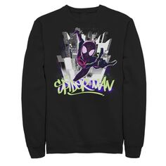 Мужской флисовый пуловер с рисунком Marvel Spider-Man Spiderverse Graffiti City