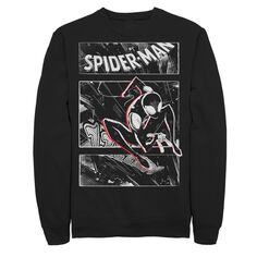 Мужской флисовый пуловер в стиле ретро с рисунком Marvel Spider-Man Spiderverse Comics