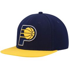 Мужская двухцветная бейсболка Snapback 2.0 темно-синего/золотого цвета Mitchell &amp; Ness Indiana Pacers Team