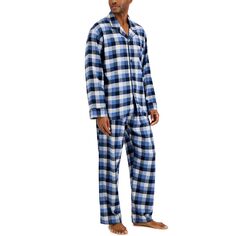 Мужской фланелевой пижамный комплект в клетку Hanes Ultimate