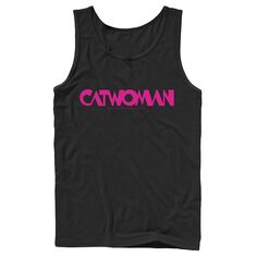 Мужская футболка с надписью «Женщина-кошка» в стиле DC Comics розового цвета в стиле ретро