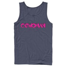 Мужская футболка с надписью «Женщина-кошка» в стиле DC Comics розового цвета в стиле ретро