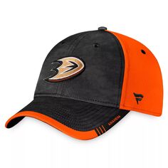 Мужская гибкая кепка с камуфляжным принтом для мужчин Fanatics черного/оранжевого цвета Anaheim Ducks Authentic Pro Rink