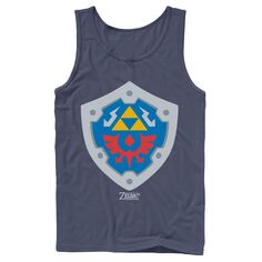 Мужская майка с логотипом Nintendo Legend Of Zelda Links Awakening Hylian Shield Licensed Character