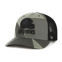 Мужская кепка &apos;47 камуфляж/черный Cleveland Browns Countershade MVP Trucker Snapback