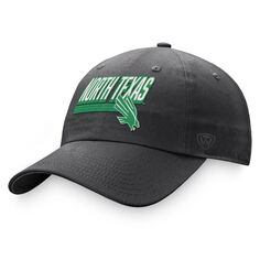 Мужская регулируемая шляпа Top of the World темно-серого цвета North Texas Mean Green Slice