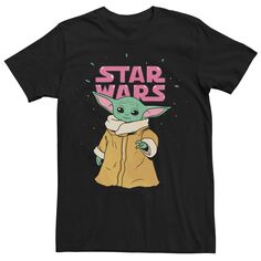 Мужская футболка с плакатом Star Wars The Mandalorian Grogu Child Bubbles Licensed Character