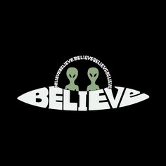 Believe UFO — мужской свитшот с круглым вырезом Word Art LA Pop Art