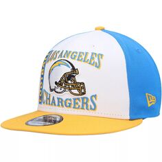Мужская кепка New Era белого/золотого цвета Los Angeles Chargers Retro Sport 9FIFTY Snapback