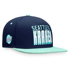 Мужская двухцветная бейсболка Snapback в стиле ретро с фирменным логотипом Fanatics Seattle Kraken Heritage