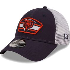 Мужская кепка New Era темно-синего/белого цвета с логотипом Chicago Bears Trucker 9FORTY Snapback