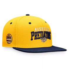 Мужская легендарная двухцветная бейсболка Snapback Nashville Predators с логотипом Fanatics золотого/темно-синего цвета
