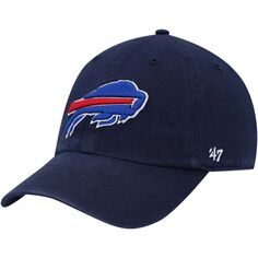 Мужская темно-синяя регулируемая шляпа Buffalo Bills Clean Up &apos;47