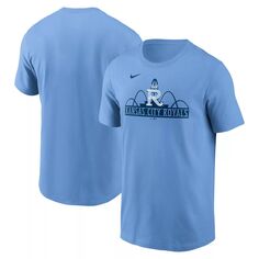 Мужская голубая футболка с графическим рисунком Nike Kansas City Royals 2022 City Connect