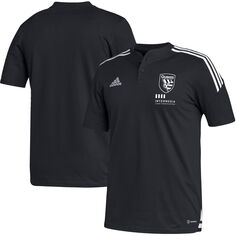 Мужская футболка-поло adidas Black San Jose Earthquakes Henley AEROREADY