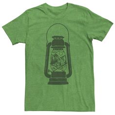 Мужская футболка с фонарем для кемпинга и отдыха на свежем воздухе в винтажном стиле с графическим рисунком Licensed Character
