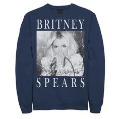 Мужской черно-белый свитшот с портретной вставкой Britney Spears Licensed Character