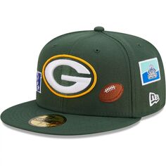 Мужская облегающая шляпа New Era Green Green Bay Packers Team Local 59FIFTY