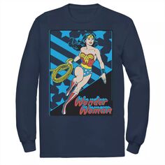 Мужская футболка с плакатом DC Comics Wonder Woman со звездами и полосками