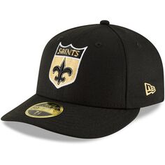 Мужская облегающая шляпа New Era Black New Orleans Saints Omaha Throwback Low Profile 59FIFTY