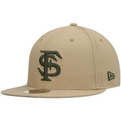 Мужская облегающая шляпа New Era Tan Florida State Seminoles Camel &amp; Rifle 59FIFTY