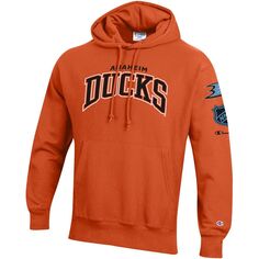 Мужская толстовка с капюшоном Champion Orange Anaheim Ducks O&amp;B Capsule II